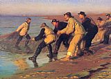Peder Severin Kroyer Pescadores en la playa painting